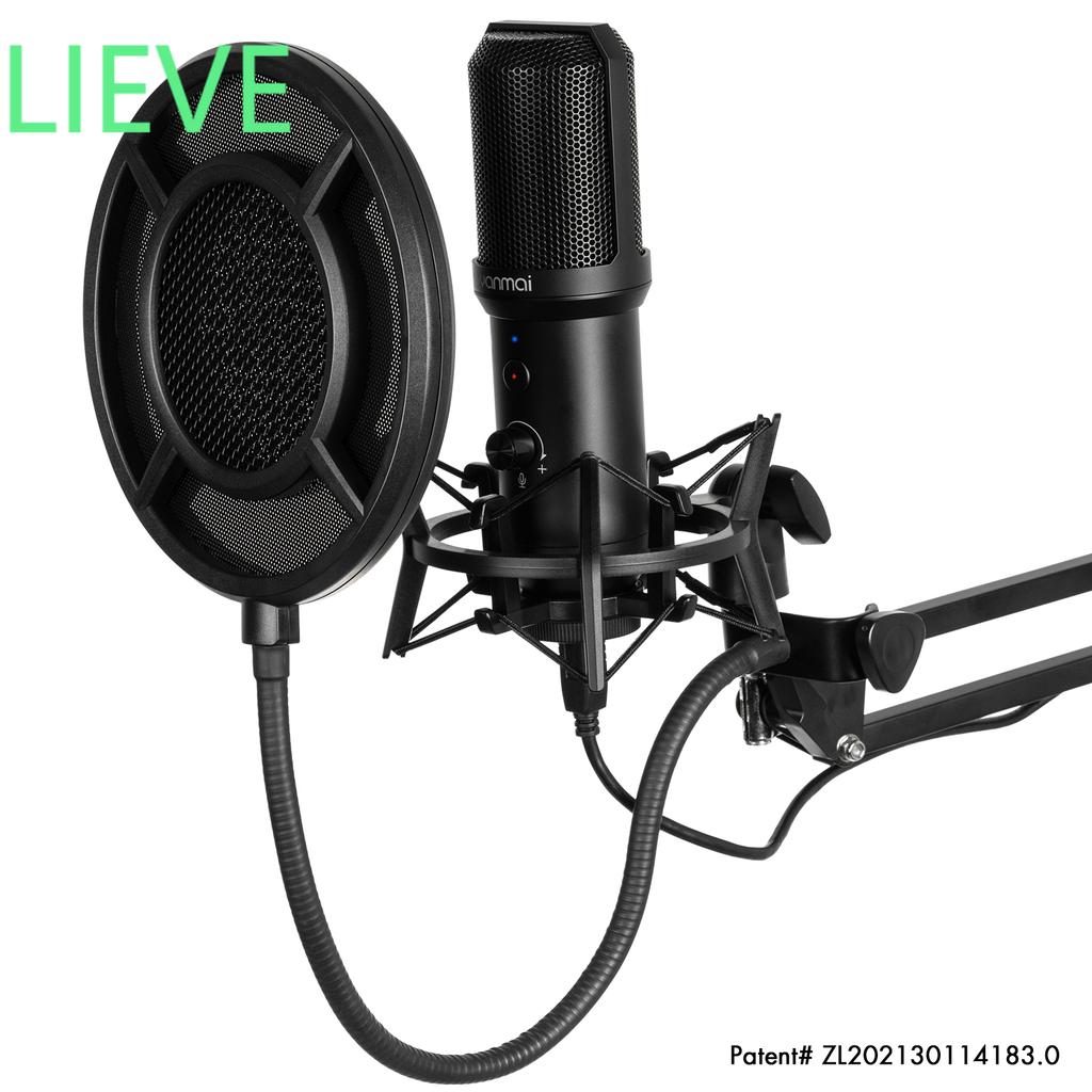 Q10B Microphone Stand Set Active Noise Cancelling Cardioid Pointing Voice Recording One-click Mute for Music Game Anchor