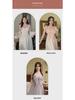 Women's Sexy Large Size Silk Suspender Pajama Set with Butterfly Crystal Sequins & Chest Pads