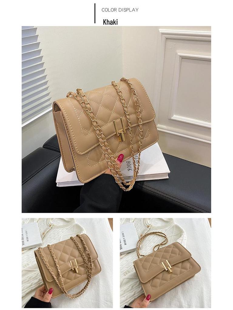 2025 Fashion Diamond Lattice Chain Shoulder Bag: Versatile Korean Crossbody for Commute