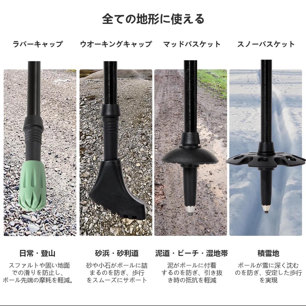 BISINNA Trekking Poles, 63-135cm Telescopic, Lightweight 7075 Aluminum, Set of 2, Climbing Poles with Cork Grips and Adjustable Straps, for Walking,