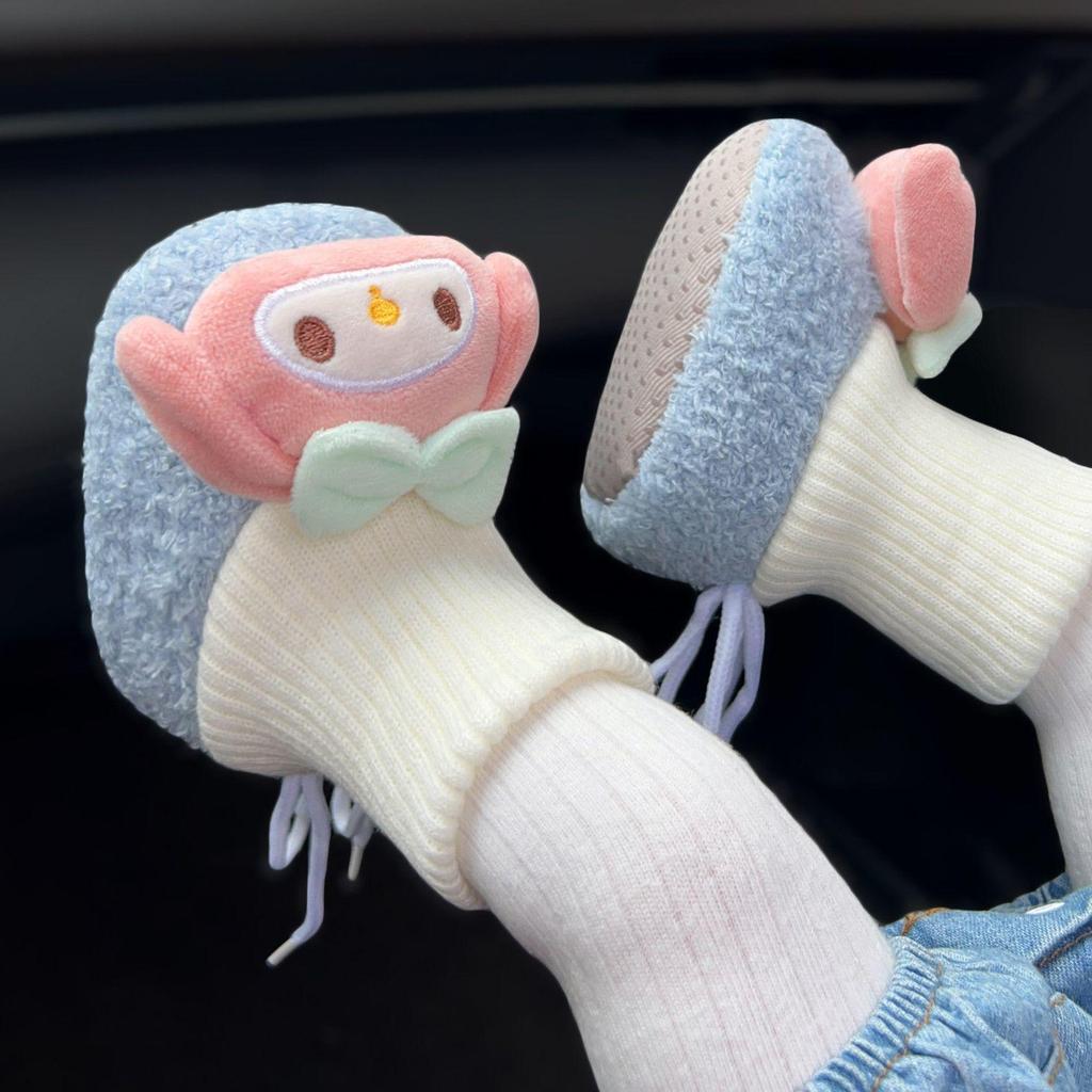 Newborn Cotton Velvet Winter Booties, Warm Non-Slip Socks for 0-12 Months