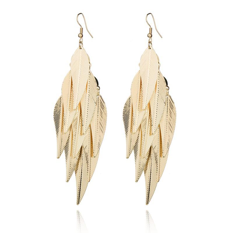 Long Earring Women Irregular Sexy Girls Jewelry Punk Metal Tassel Trendy Leaves Earrings Bohemia Earrings