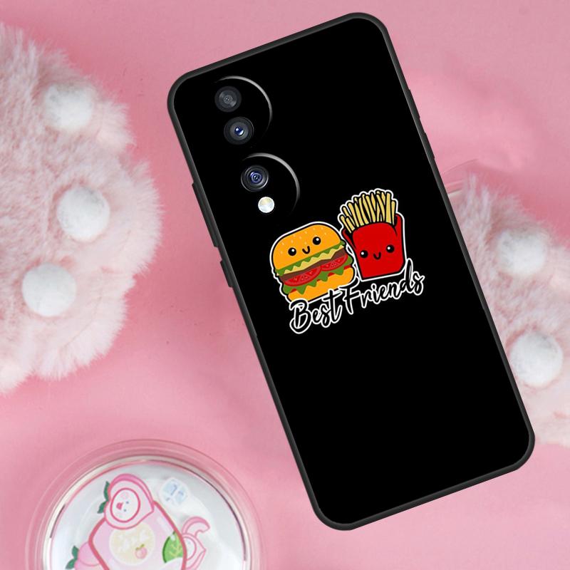 French Fries Burger Pizza Case For Honor Magic 6 5 7 Lite Honor 200 Pro 50 70 90 Lite X9b X9a X8b X8a X8 X9 X9c Cover