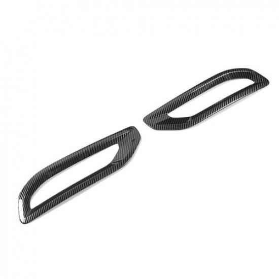 ABS Carbon Fiber Rear Lower Fog Light Trim Cover For Mitsubishi Outlander +