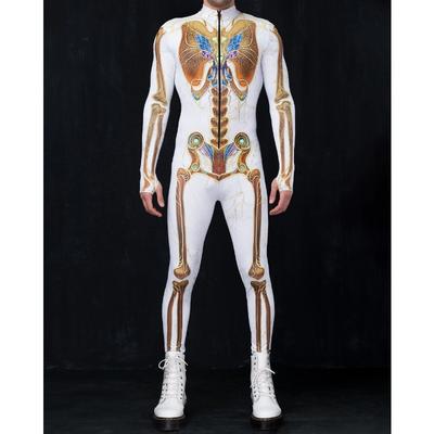 Pánský kombinézový oblek na zip pro dospělé, strojově 3D tištěná kombinéza, herní párty, oblek Zentai, pánské cosplay body, rave festival, robotické kostýmy