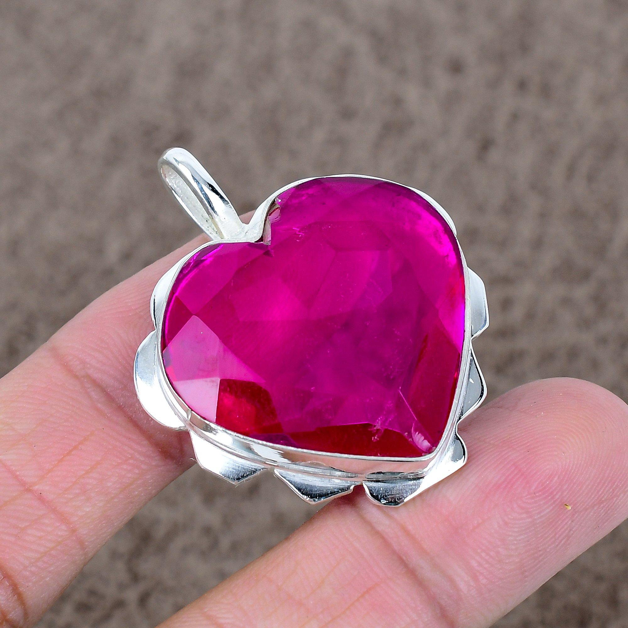 

Pink Rubillite Gemstone Handmade 925 Sterling Silver Jewelry Pendant 1.77 KKG-549