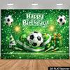 1 Fußball-Geburtstagsbanner Hintergrundstoff Fußball- und Geburtstagsmotive kombiniert Gepaart mit Luftballons und Geschenkboxen sym