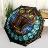 Musicians Legacy pattern umbrella, portable and foldable design, 8 ribs, a casual accessory for Halloween, Christmas, and birthday gifts.