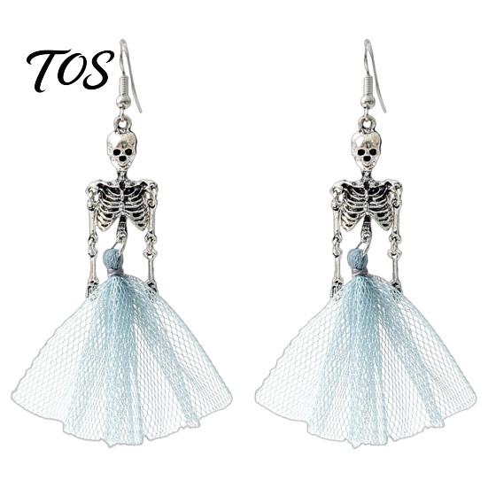 Vintage Style Earrings 1 Pair Halloween Earrings, Spooky Gothic Skeleton Dangle Skull Jewelry Drop Punk Articulated for Women Unique Costume