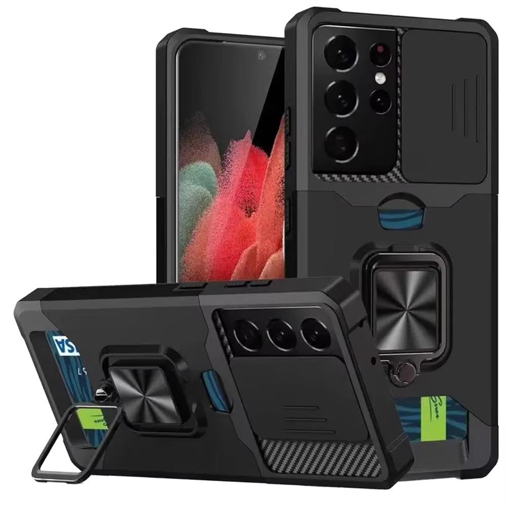 

Armor Shockproof Case For Samsung Galaxy S21 S22 S23 S24 S25 S26 Plus Ultra Card Slot Design Magnetic Ring Stand Phone Cover Galaxy S25