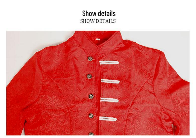 2022 European & American Men's and Boys' Steampunk Retro Solid Color Stand-up Collar Coat