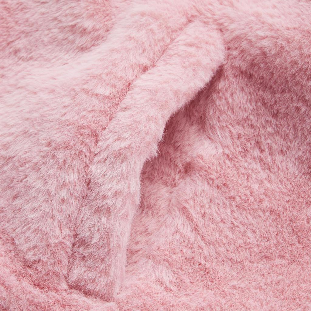 Li Ning Sports Lifestyle Series Faux Rabbit Fur Warm Plush Collar Windproof Casual Comfortable Versatile Fleece Jacket Women Jackets AFDUC96-4