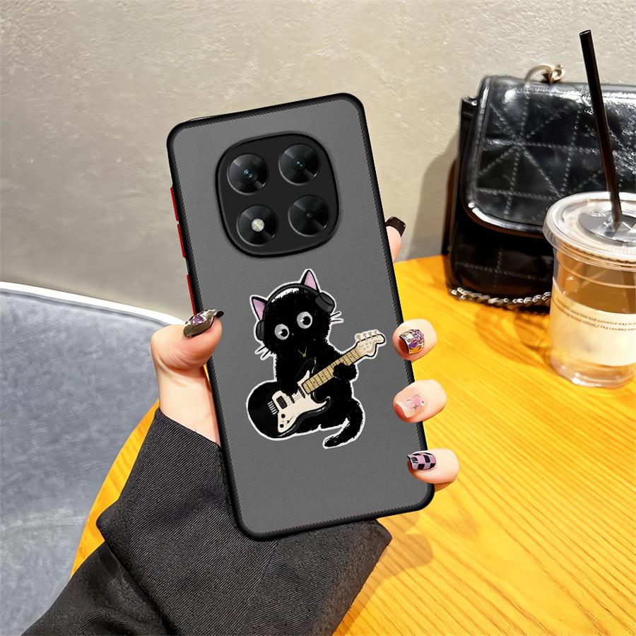 Music Cat Case for Xiaomi Redmi Note 14 11 12 A4 10 13 Pro Plus 13C 9S 14C Funda Back Phone Cover