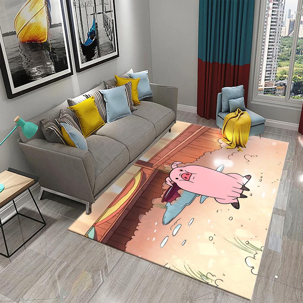 Cute Cartoon Pig Carpet Lovely Animal Floor Mat for Bathroom Decor Carpet Non-Slip for Living Room Kitchen Bedroom Doormat Mats