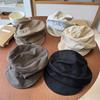 Retro Pleated Solid Color Beret Female Literary and Versatile Painter Hat Casual Face Small Cloud Newsboy Hat