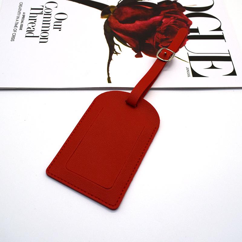 Customizable PU Leather Luggage Tag with Hardware Buckle & Signature Paper