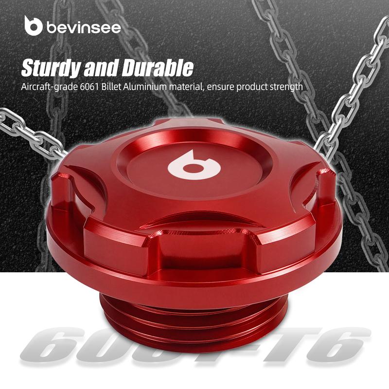BEVINSEE Aluminium Oil Filler Cap for Toyota FJ Cruiser/4Runner/Tundra, Replace for 12180-31020