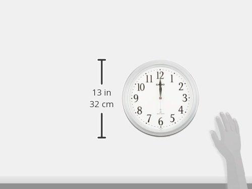 Casio Wall Clock, Radio-Controlled Clock, Function, Step Second Hand, Silver, Gray, Analog, IQ-1005J-8JF