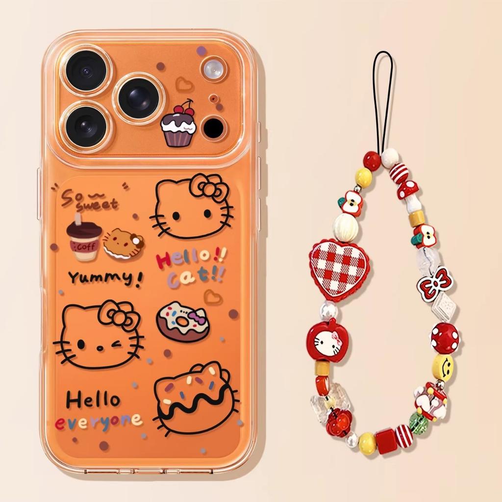Donut cat mobile phone case for iPhone17 Apple 16promax cute 15 lanyard 14 transparent 13 soft case