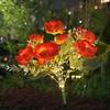 7Head Design Solar Lights Waterproof Decorative Light Outdoor Solar Lights Solar Powered Flower Shape Camellia Flower Light