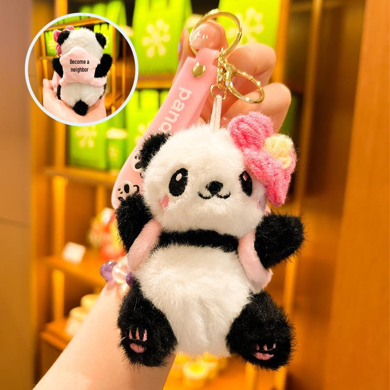 Chengdu Panda Plush Keychain - Cute Backpack Pendant & Souvenir Gift Doll