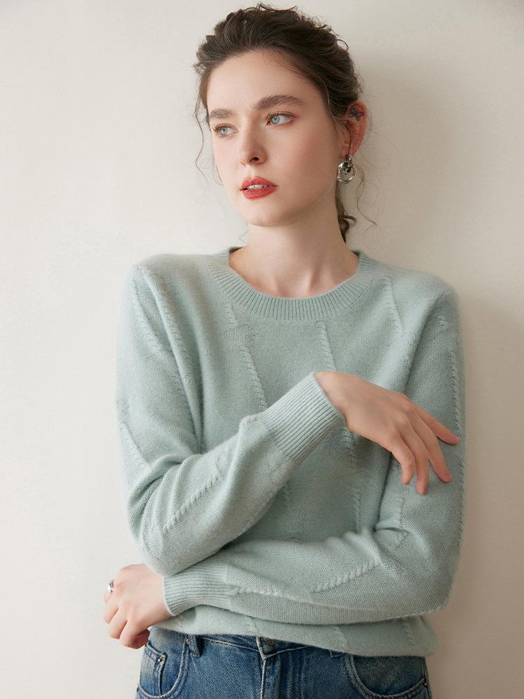 Women's Cashmere Round Neck Sweater: Autumn & Winter Knit Base Layer, Loose Versatile Design