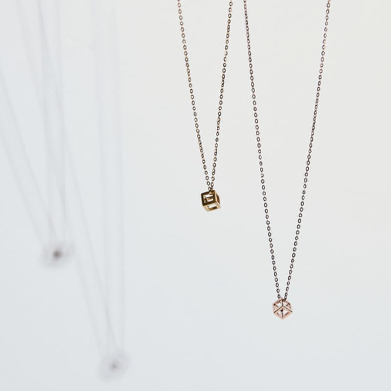 BONAFIDE JEWELRY Small Frame Cube Necklace