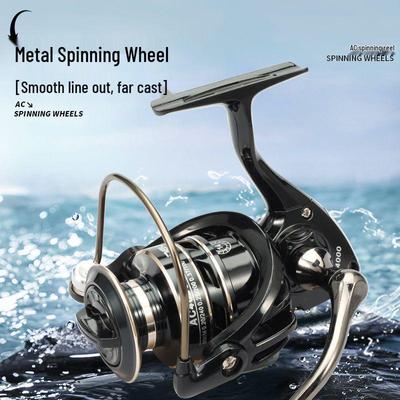 Mulineta Spinning AC: Mulineta de Pescuit Long Cast Complet Metalică pentru Pescuit la Momeală
