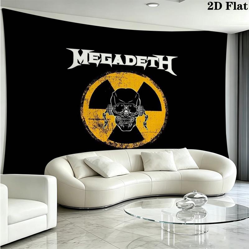 Megadeth Wall Tapestry Aesthetic Wall Hanging Printed Fabric Blanket Decorative Tapestries for Bedroom Living Room Home Decor