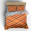 Orange plaid check pattern. Bedding sets Duvet cover sets Duvet covers Pillowcases(1* Duvet Cover 2* Pillowcases without duvet insert)
