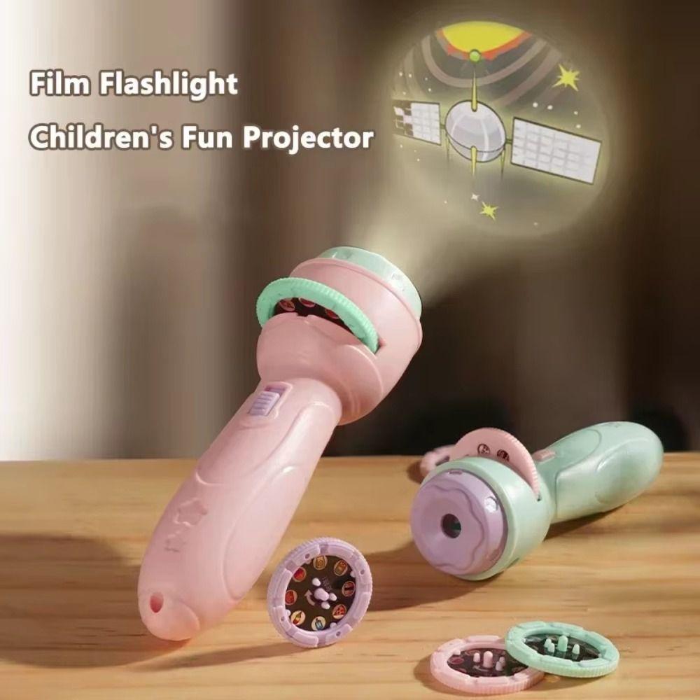 Puzzle Design Projection Flashlight 80 Patterns Cartoon Projector Baby Development