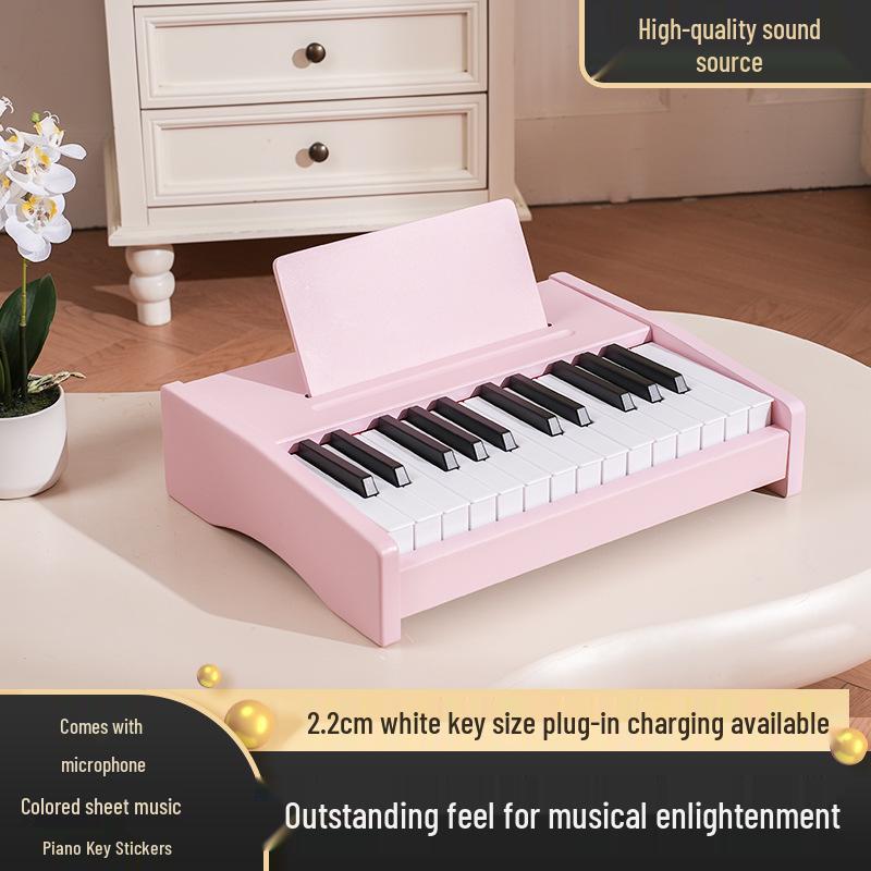 25 & 37-Key Wooden Children's Electronic Organ Piano: Beginner Musical Toy for Kids, Boys & Girls, Multifunctional for Home Use
