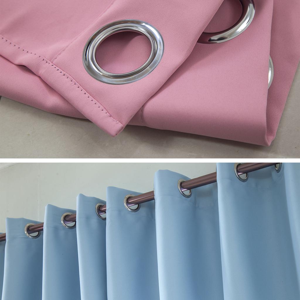 Polyester Black Out Curtain Drop Eyelet Grommet Thermal Insulated Panel Drape for Privacy Protections and Light Control