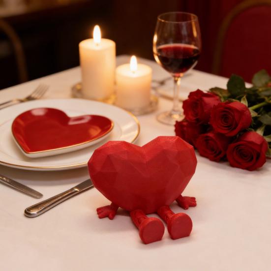 2ks Srdce Figurka na Stůl Sada Interaktivní Pohyblivé Nohy A Ruce Ozdoba Jedinečný Symbol Lásky Ozdoba Kancelář Domov Dekorace Dárek