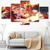 5 Stück Wandkunst Figur Videospiel Genshin Impact süßes Mädchen Poster Leinwand Malerei Home Decor Wandbilder Wohnzimmer Rahmen
