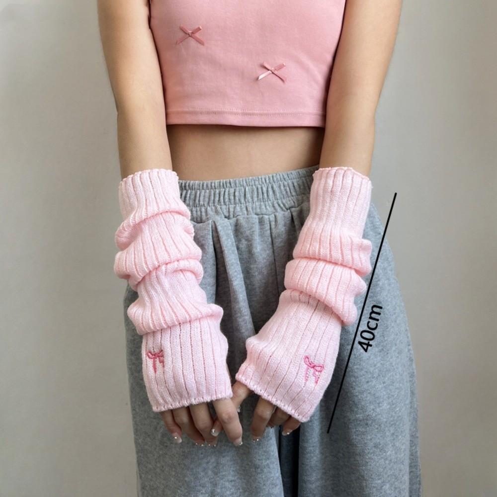 Knitted Warm Arm Sleeve Long Fingerless Gloves Fashion Arm Warmer Gloves  Autumn Winter