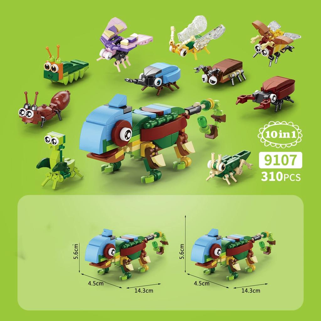 Funny Joy Insect Animals Figures Set Mini Building Blocks Toy Assembly 3D Constructor Micro Bricks For Kids Boys Present Plaything