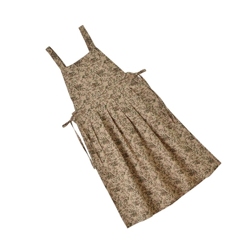 Waterproof Cotton Apron Adjustable Extended Apron Kitchen Apron with 2 Pocket X3UC