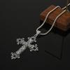 Vintage Gothic Cross Pendant Necklace Large Fashion Women's Long Necklaces Stainless Steel Chain Jewelry Goth Accessories