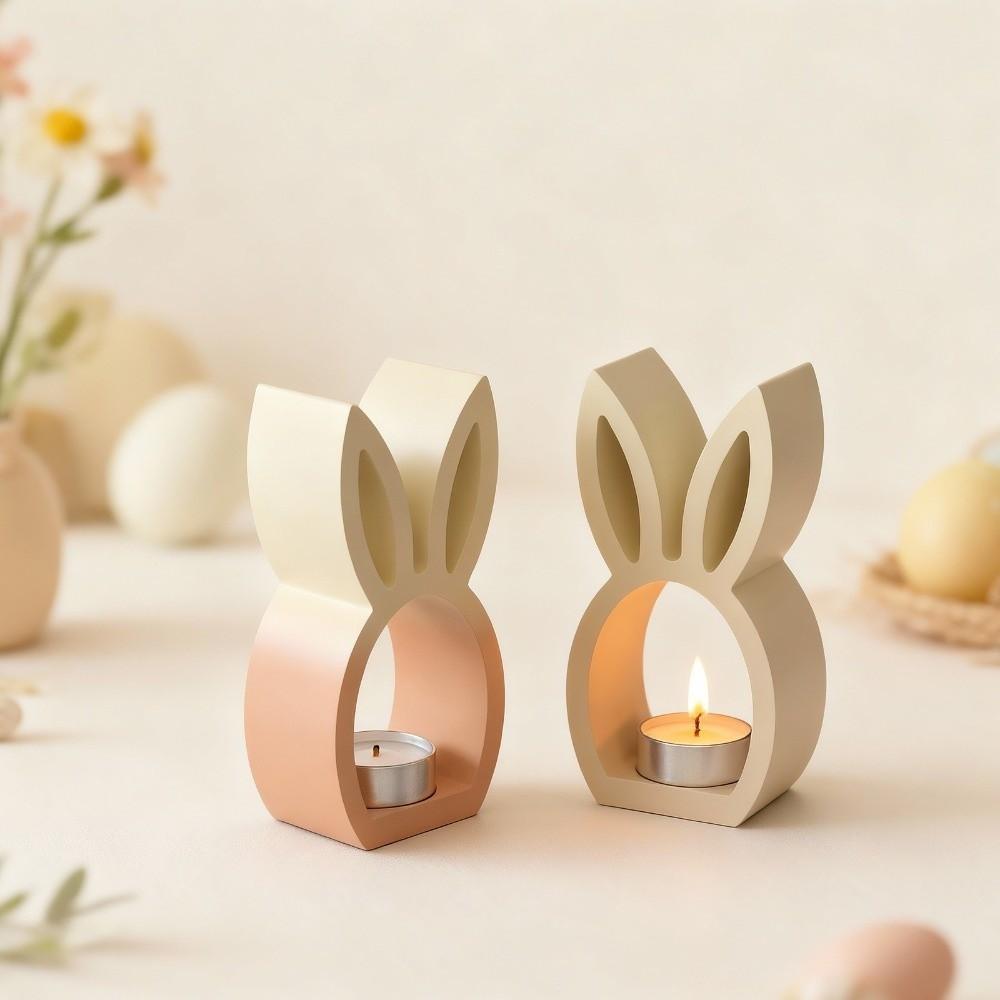 Reusable Easter Rabbit Mold Handicrafts Tea Light Cup Holder  Easter Decoration