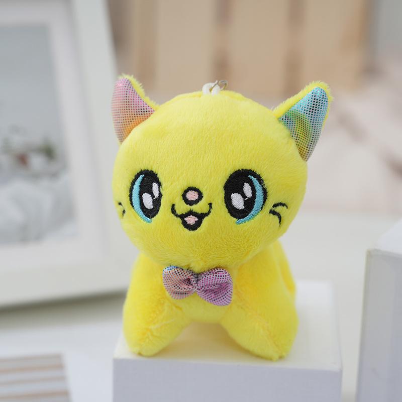 Soft Fuzzy Plush Toy Cat Keychain Adorable Mini Stuffed Doll Bags For