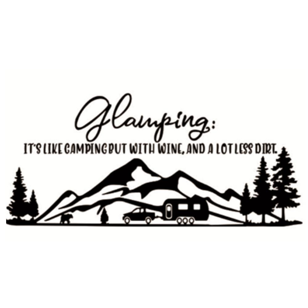 125x57cm Black Vinyl Glamping Rv Decal Motorhome Motor Home Decal Sticker Trim