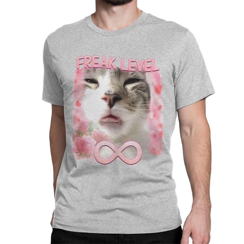 Men Womens TShirts Freaky Ahh Awesome 100 Cotton Tee Shirt Diagnosed Freak Funny Cat Meme T Shirts Clothes New Arrival