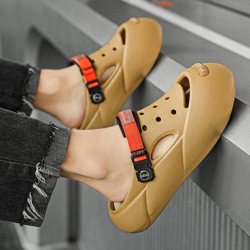 Fashion Men Platform Sandals Street Fashion Trend Slippers Outdoor Clogs Garden Shoes Beach Sandals Flip Flop Casual Slippers For Couple