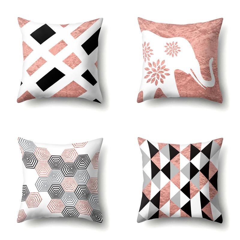 Polyester Pillow Case Automobile Decoration Home Printed Pillow Case Automobile Sofa Simple Waist Cushion Cover
