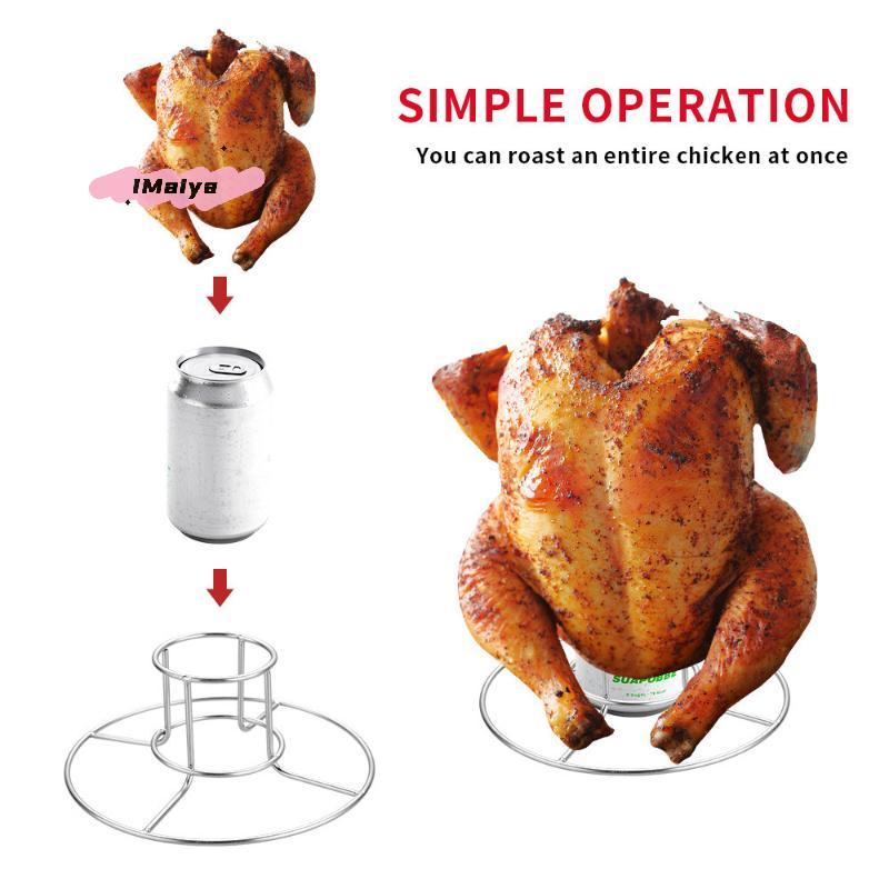 Non-Stick Chicken Roaster Rack Food Grade Stainless Steel Vertical Chicken Holder for Barbecue Cooking Kitchen Accessory