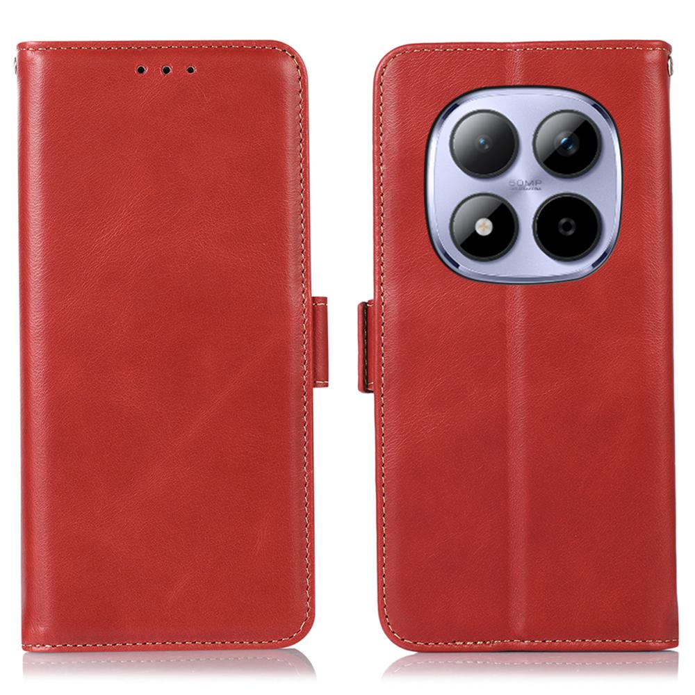 Für Xiaomi Redmi Note 15 Pro 4G (Global) Hülle RFID-Blockierung Echtes Rindsleder Geldbörse Handyhülle