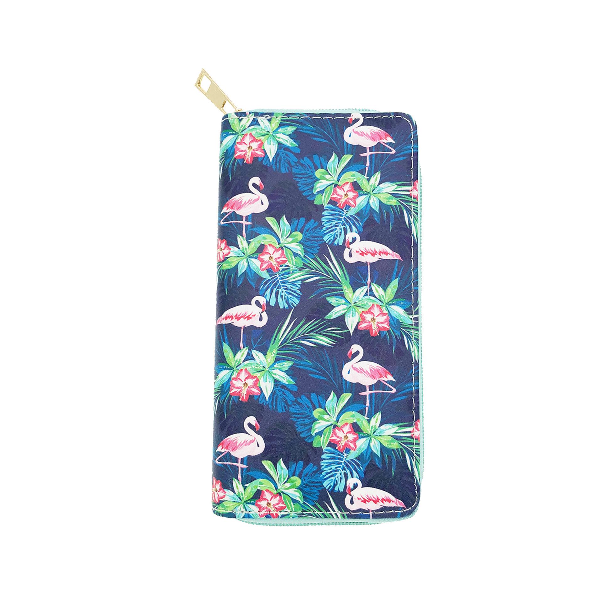 

New flower long zipper wallet, floral and plant pattern