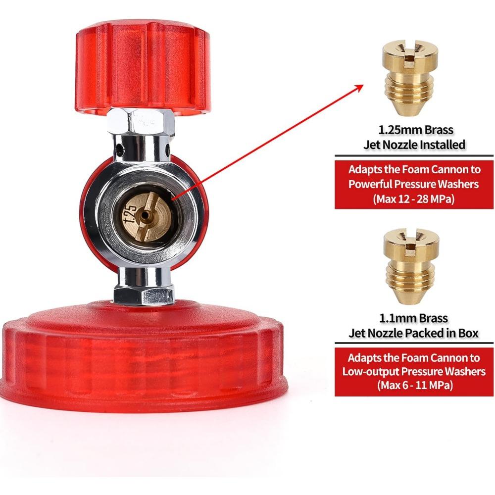 BEAR FORCE Pressure Washer Spray Gun Power Washer Short Gun with M22 Inlet-14mm & Foam Cannon Foam Gun with 5 Nozzles Tips #035