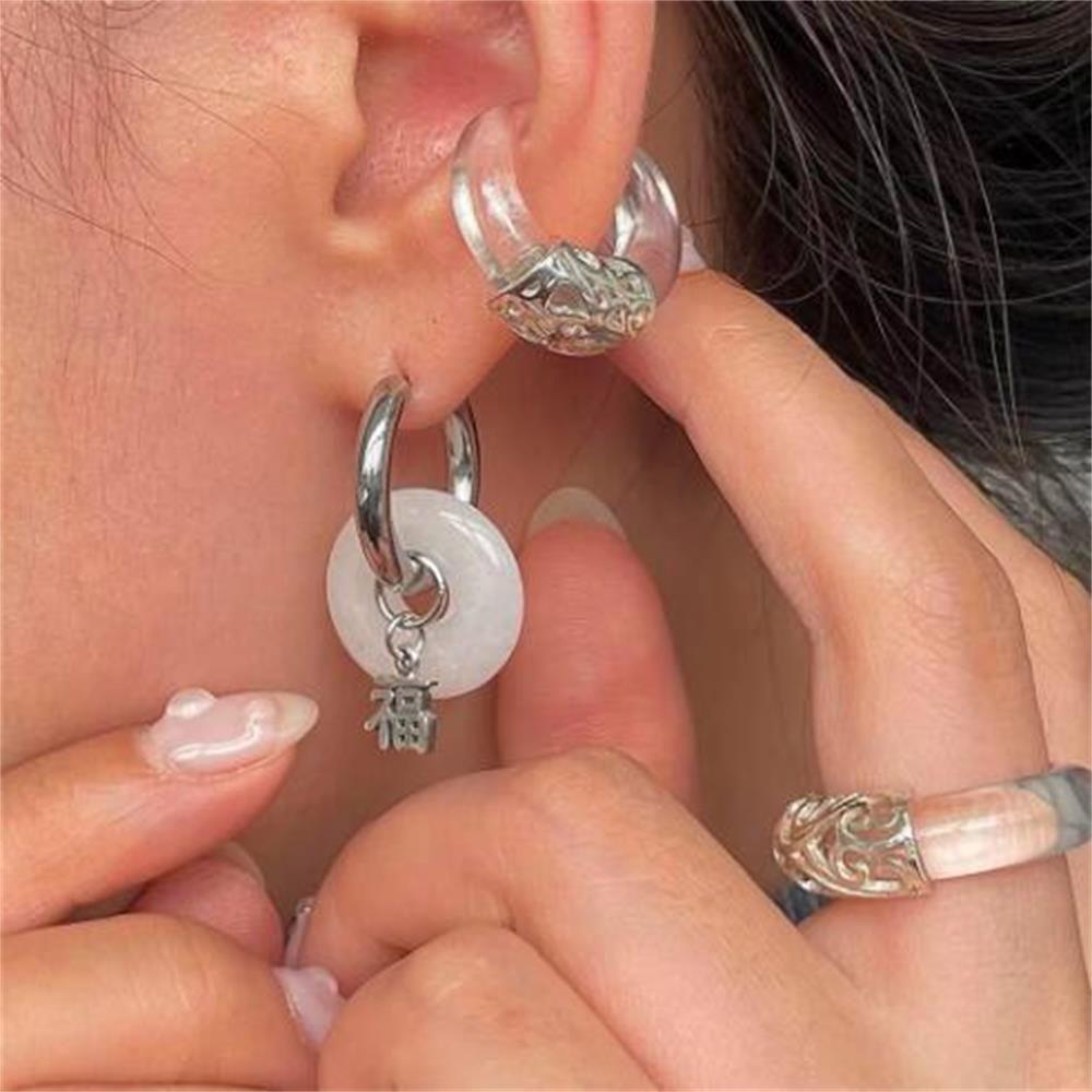 6 Paia Orecchini A Cerchio Forma U In Acciaio Inossidabile – Set Donna Color Argento E Oro, Gioielli Minimal Chunky - 3